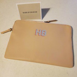 Everyday Italian Leather Zipper Pouch, Blush
